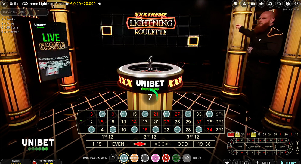 XXXtreme Roulette Lightning Unibet